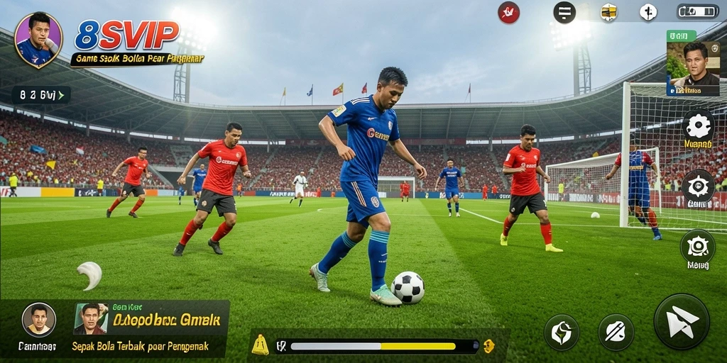 Tampilan gameplay menarik dalam game sepak bola 8SVIP yang mendebarkan.