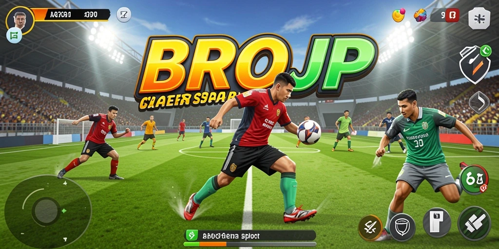 Tampilan gameplay BROJP yang mendebarkan dan penuh aksi olahraga.
