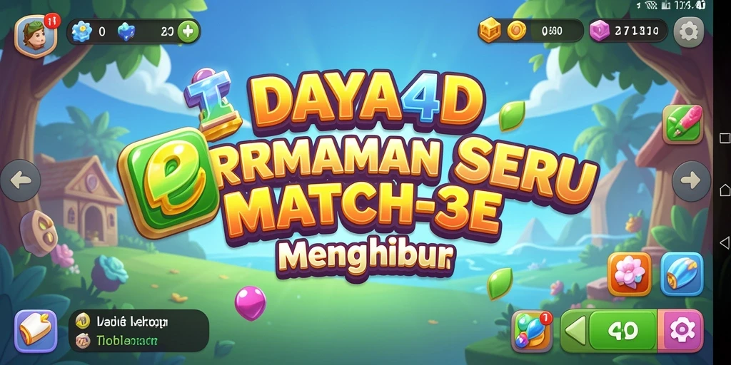 Tampilan gameplay <strong>DAYA4D</strong> yang seru dengan elemen Match-3 yang berwarna-warni.