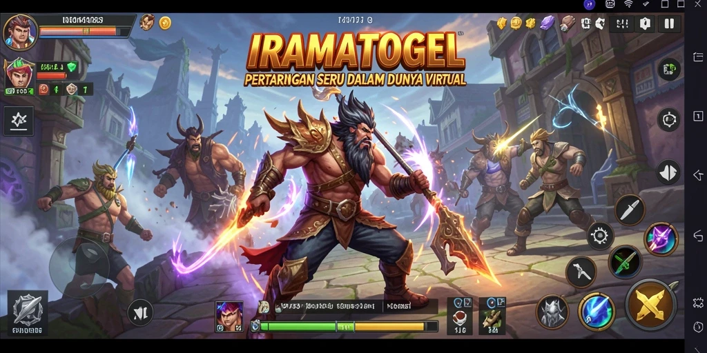 Gameplay menegangkan dalam IRAMATOGEL dengan pertarungan yang intens.