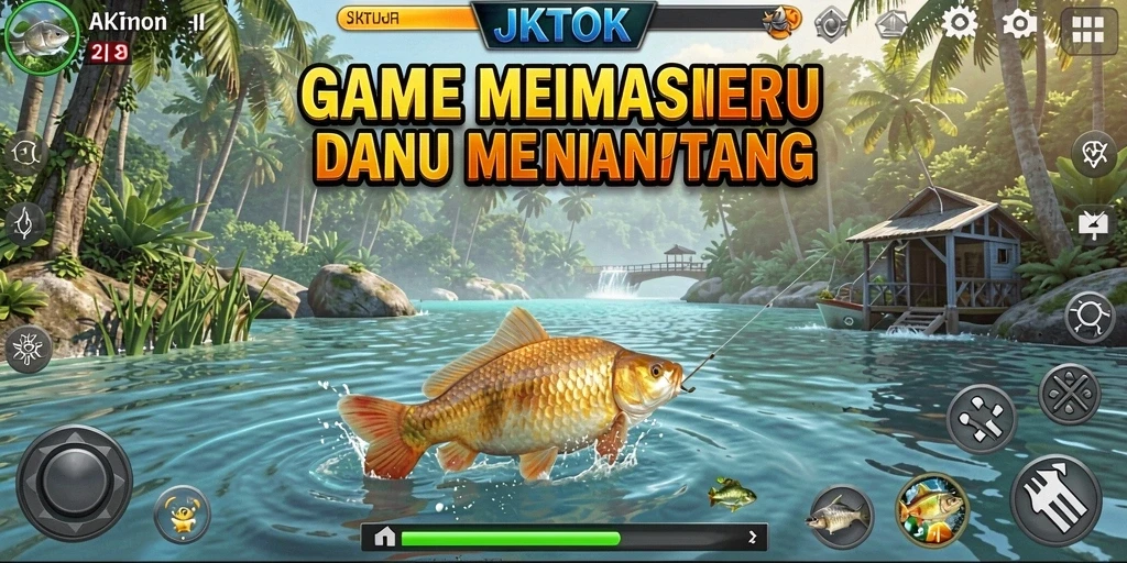 Tampilan gameplay JKTOK yang memukau dengan pengalaman memancing yang menantang.