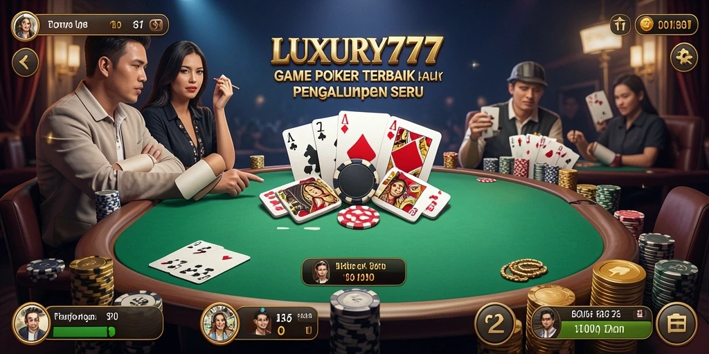 Screenshot LUXURY777 menampilkan gameplay seru poker yang kompetitif.