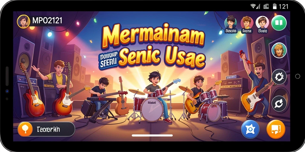 Tampilan gameplay MPO2121 yang penuh warna dan energik.