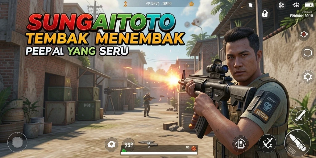 Gameplay seru dalam SUNGAITOTO dengan aksi tembak-menembak intens.