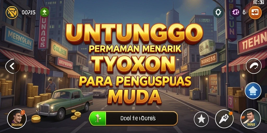 Gameplay UNTUNGGO dengan elemen manajemen bisnis yang menarik.