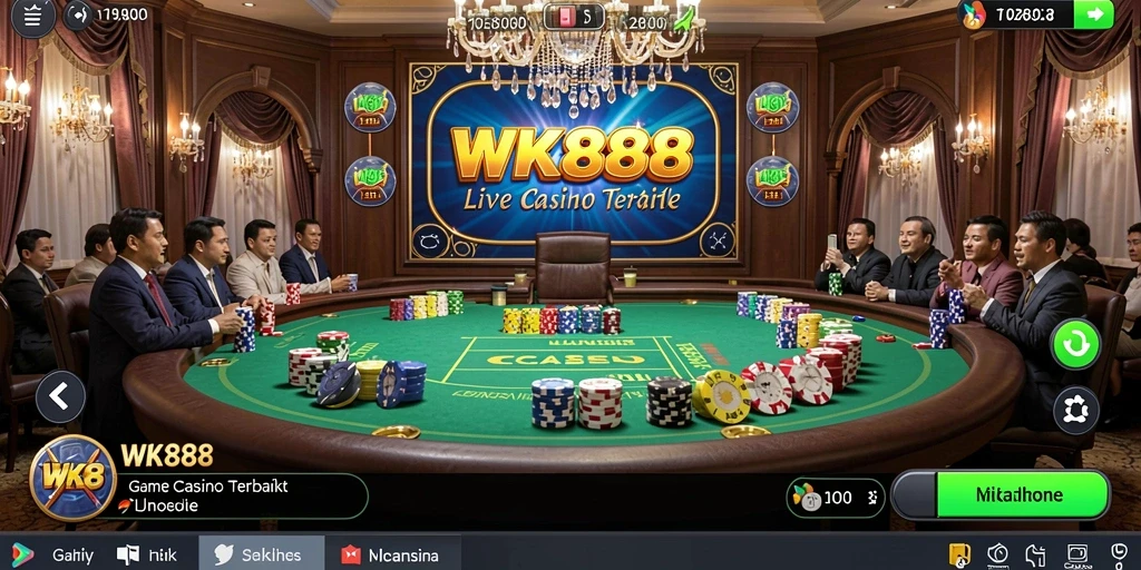 Tampilan gameplay Live Casino di WK888 yang menakjubkan.